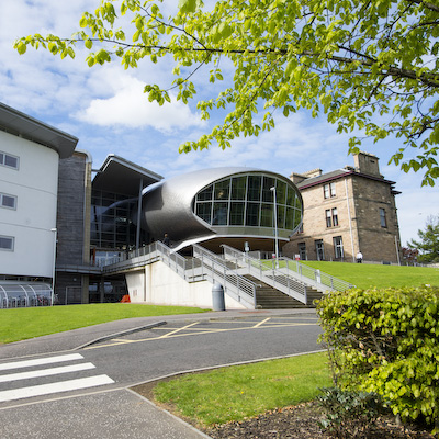 External view of Craiglockhart campus in spring.