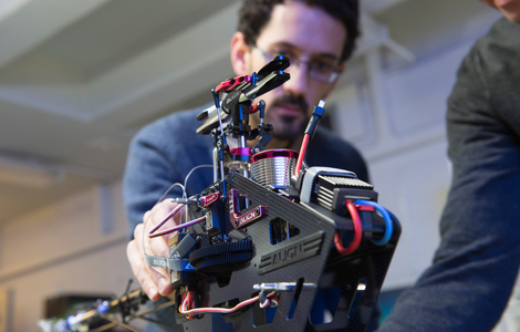 Research Student working on the helicopter project