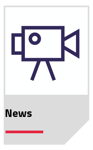 Icon image of a camera to represent news