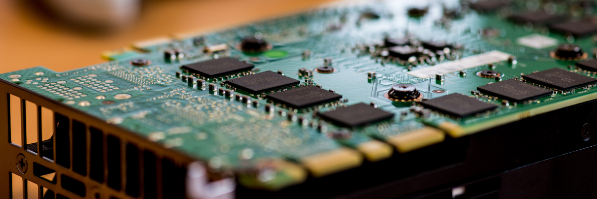 Close up of computer circuit board.