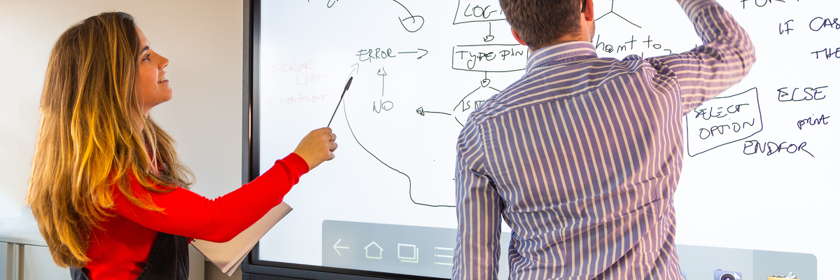 Students at work in the cyber security room