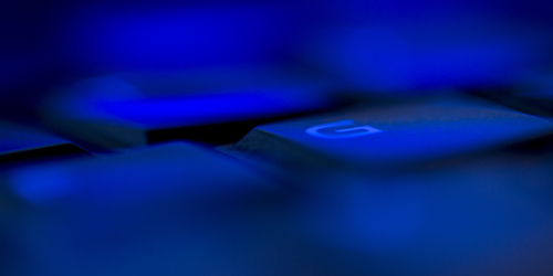 Close up of computer keyboard letter G