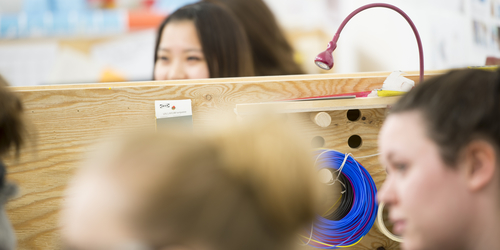 Students in a design class