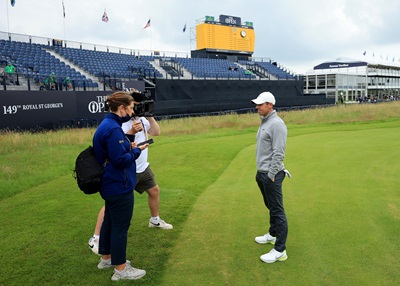Lauren Witherspoon interviewing Rory McIlory 