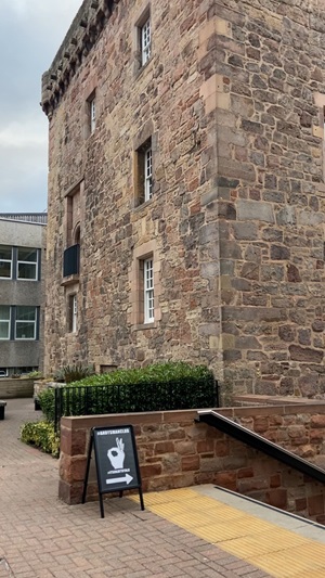 Andy's Man Club sign at Merchiston campus