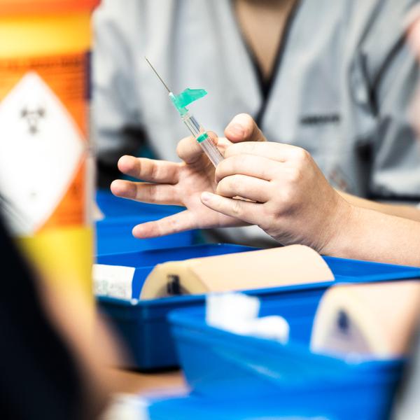 Syringe being prepared by ENU nurses
