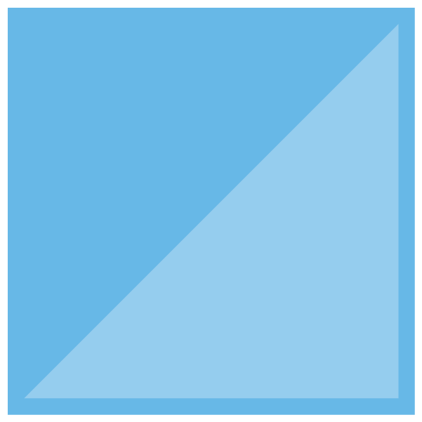 Blue square with triangle graphic elements