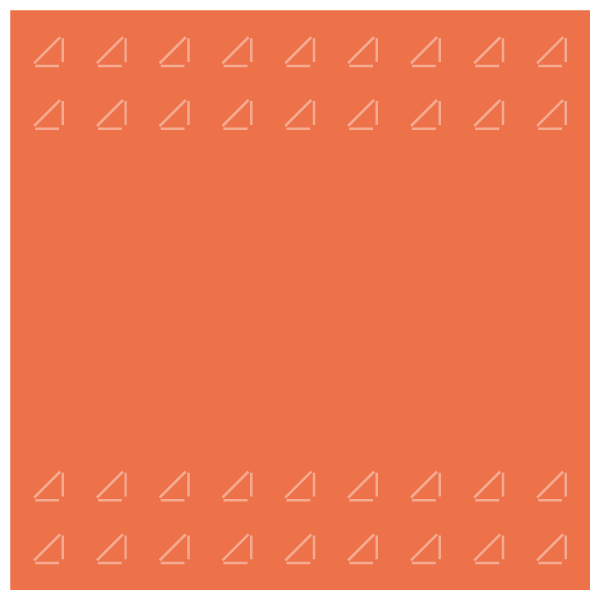 Orange square with triangle graphic elements