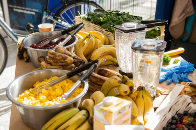 A selection of fruit for the smoothie bike at the Sustainable Travel Fair