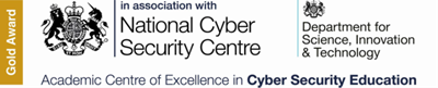 Gold Award for Academic Centre of Excellence in Cyber Security Education