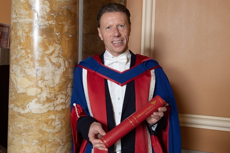 Stephen Ingledew with his honorary degree