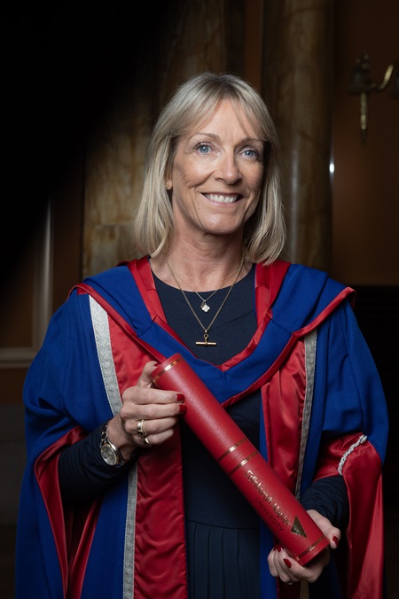 Jill Douglas with her honorary degree