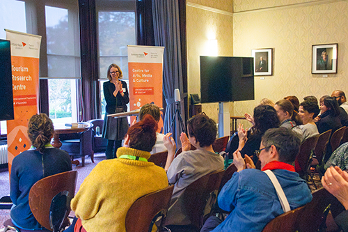 Attendees gather for Edinburgh Napier's 20th anniversary celebrations of the city becoming the first UNESCO City of Literature