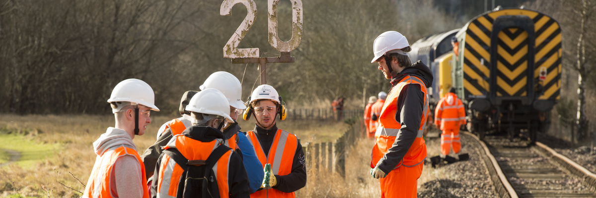 Civil Engineering undergraduates helping to repair the Bo''Ness and Kinneil railway line.