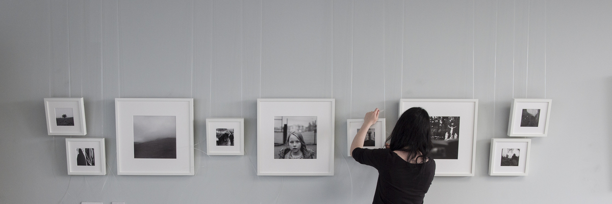 Photography student preparing for the Degree Show | Edinburgh Napier University.