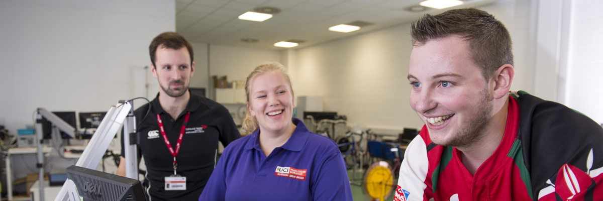 Students laughing together.