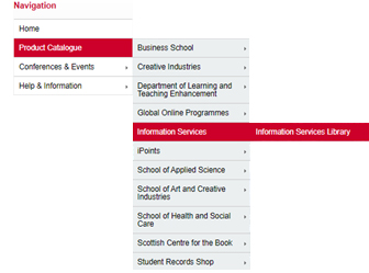 Image of navigation to form