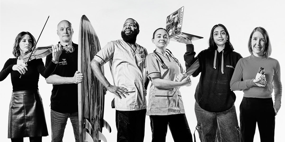 a variety of edinburgh napier university students, alumni and staff gather together to showcase their skills, from nursing to cyber security to music