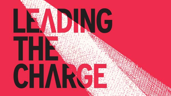 Text that says "Leading the Charge"