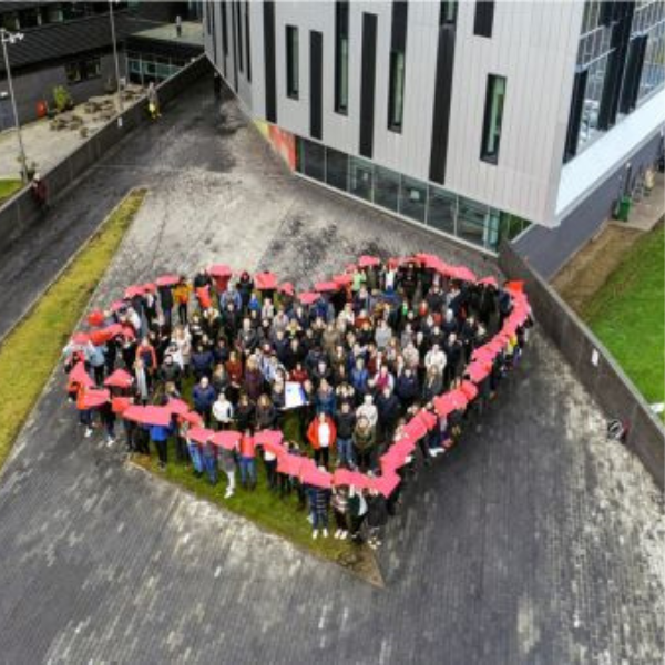 Nurses standing at sighthill in heart shape